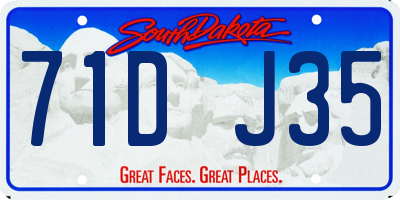 SD license plate 71DJ35
