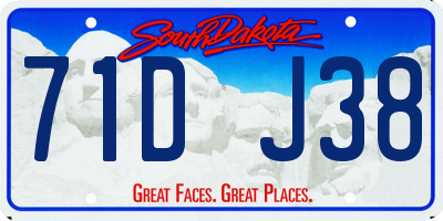 SD license plate 71DJ38