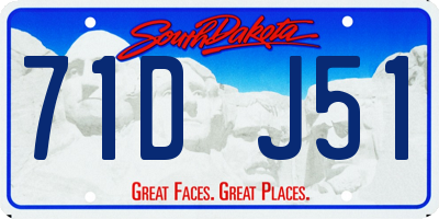 SD license plate 71DJ51