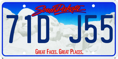 SD license plate 71DJ55