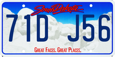 SD license plate 71DJ56