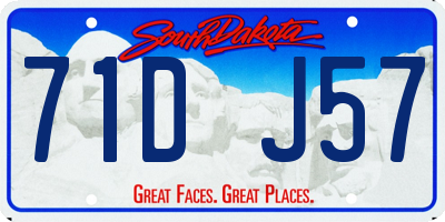 SD license plate 71DJ57