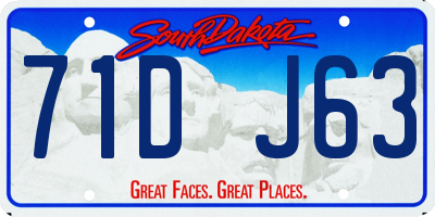 SD license plate 71DJ63