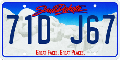 SD license plate 71DJ67