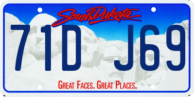 SD license plate 71DJ69