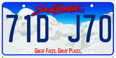SD license plate 71DJ70