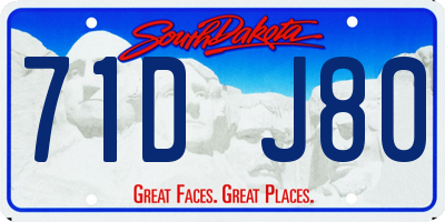 SD license plate 71DJ80
