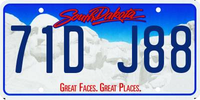 SD license plate 71DJ88