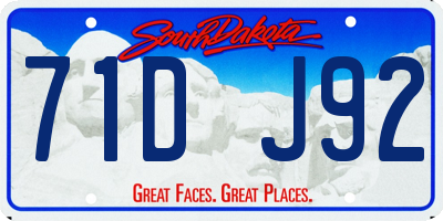 SD license plate 71DJ92