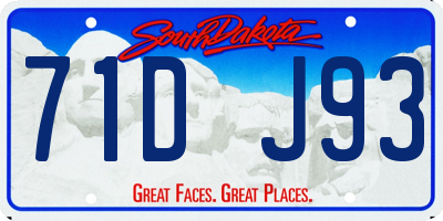 SD license plate 71DJ93
