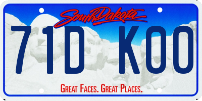 SD license plate 71DK00