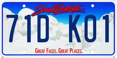 SD license plate 71DK01