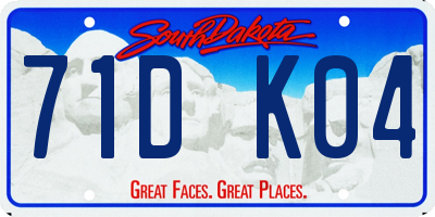 SD license plate 71DK04