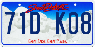 SD license plate 71DK08