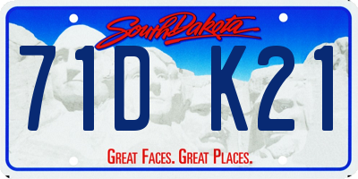 SD license plate 71DK21