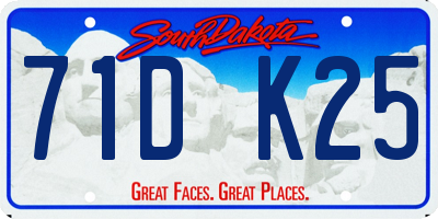 SD license plate 71DK25