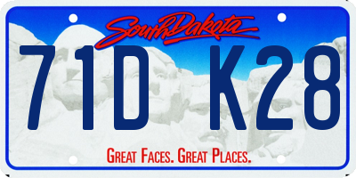 SD license plate 71DK28