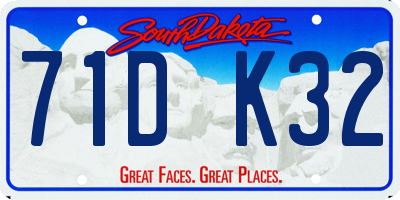 SD license plate 71DK32