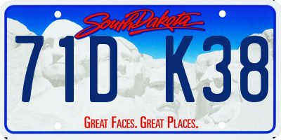 SD license plate 71DK38
