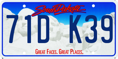 SD license plate 71DK39