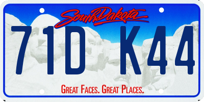 SD license plate 71DK44