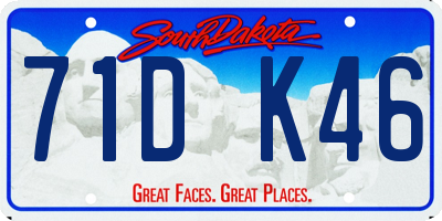 SD license plate 71DK46