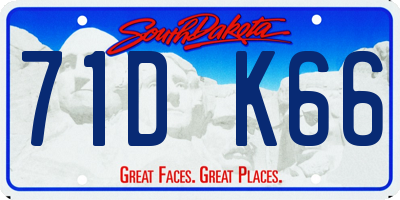 SD license plate 71DK66
