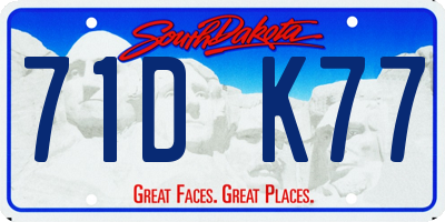 SD license plate 71DK77