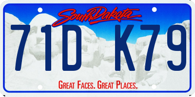 SD license plate 71DK79