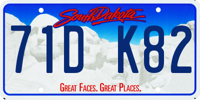 SD license plate 71DK82