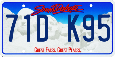 SD license plate 71DK95