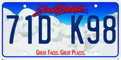 SD license plate 71DK98
