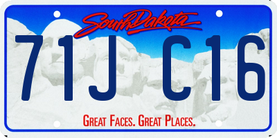 SD license plate 71JC16