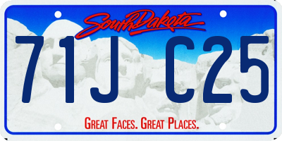 SD license plate 71JC25