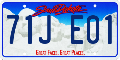 SD license plate 71JE01