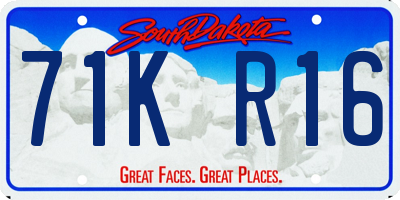 SD license plate 71KR16