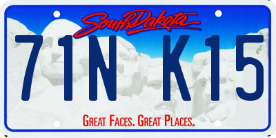 SD license plate 71NK15