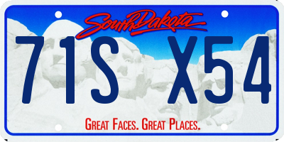SD license plate 71SX54