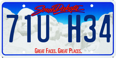 SD license plate 71UH34