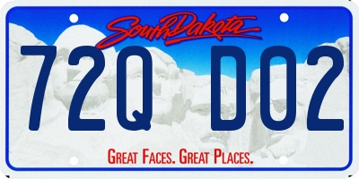 SD license plate 72QD02