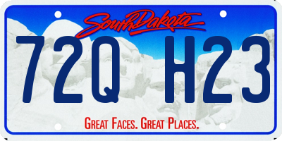 SD license plate 72QH23