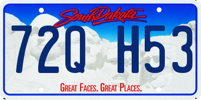 SD license plate 72QH53