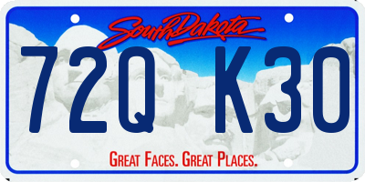 SD license plate 72QK30