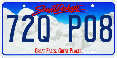 SD license plate 72QP08
