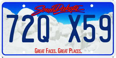 SD license plate 72QX59