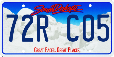 SD license plate 72RC05