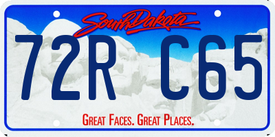 SD license plate 72RC65