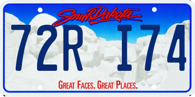 SD license plate 72RI74