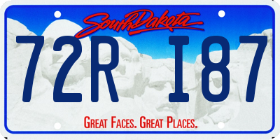 SD license plate 72RI87