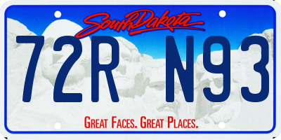 SD license plate 72RN93